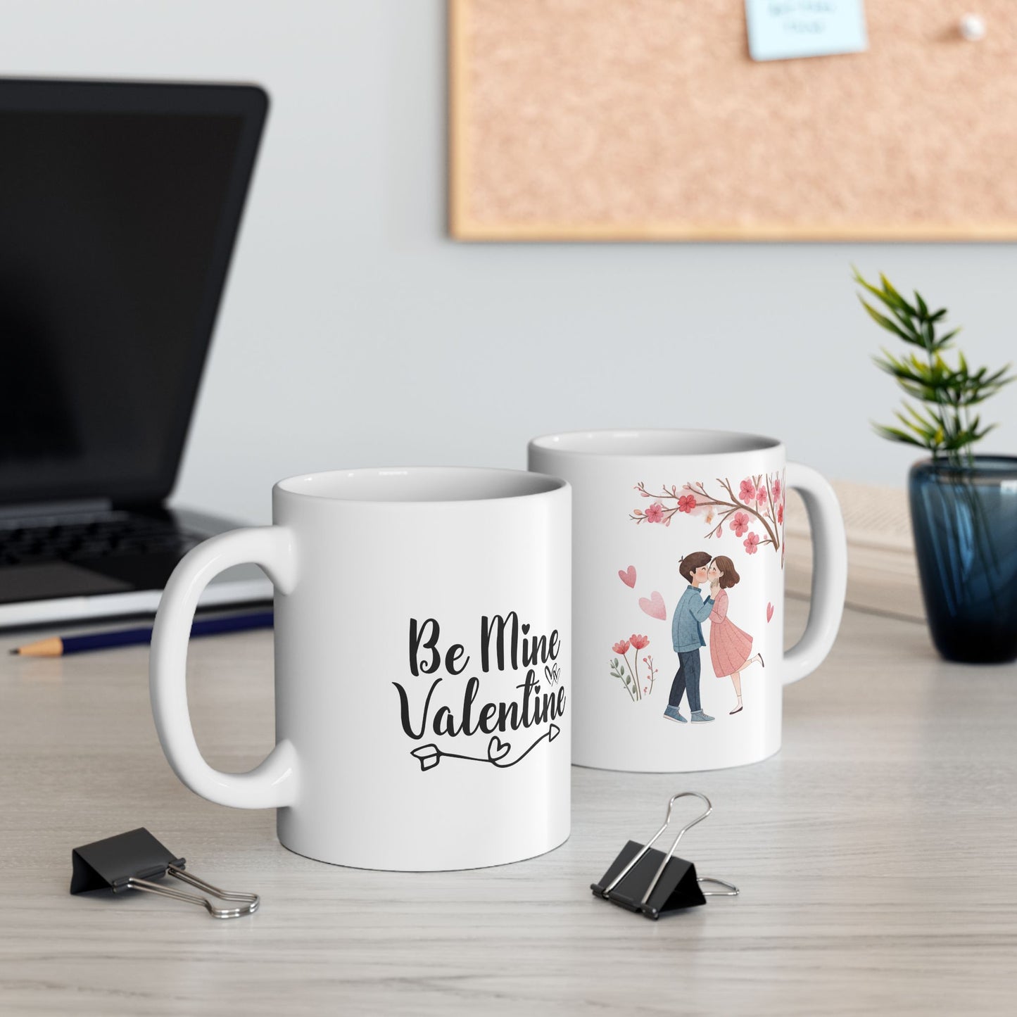 Valentine Couple Ceramic Mug — 'Be Mine' Romantic Coffee Cup (11oz & 15oz)