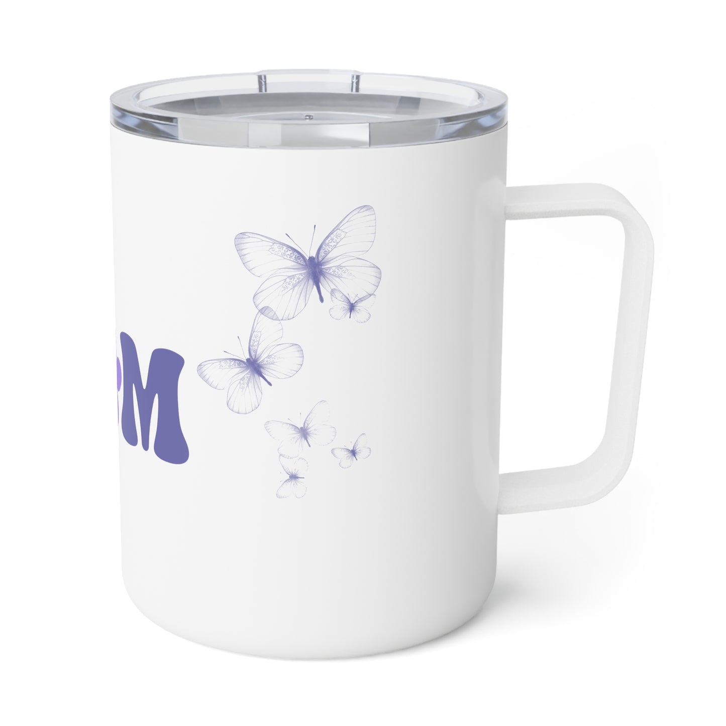 Personalized Mom Insulated Coffee Mug - 10oz Floral Design