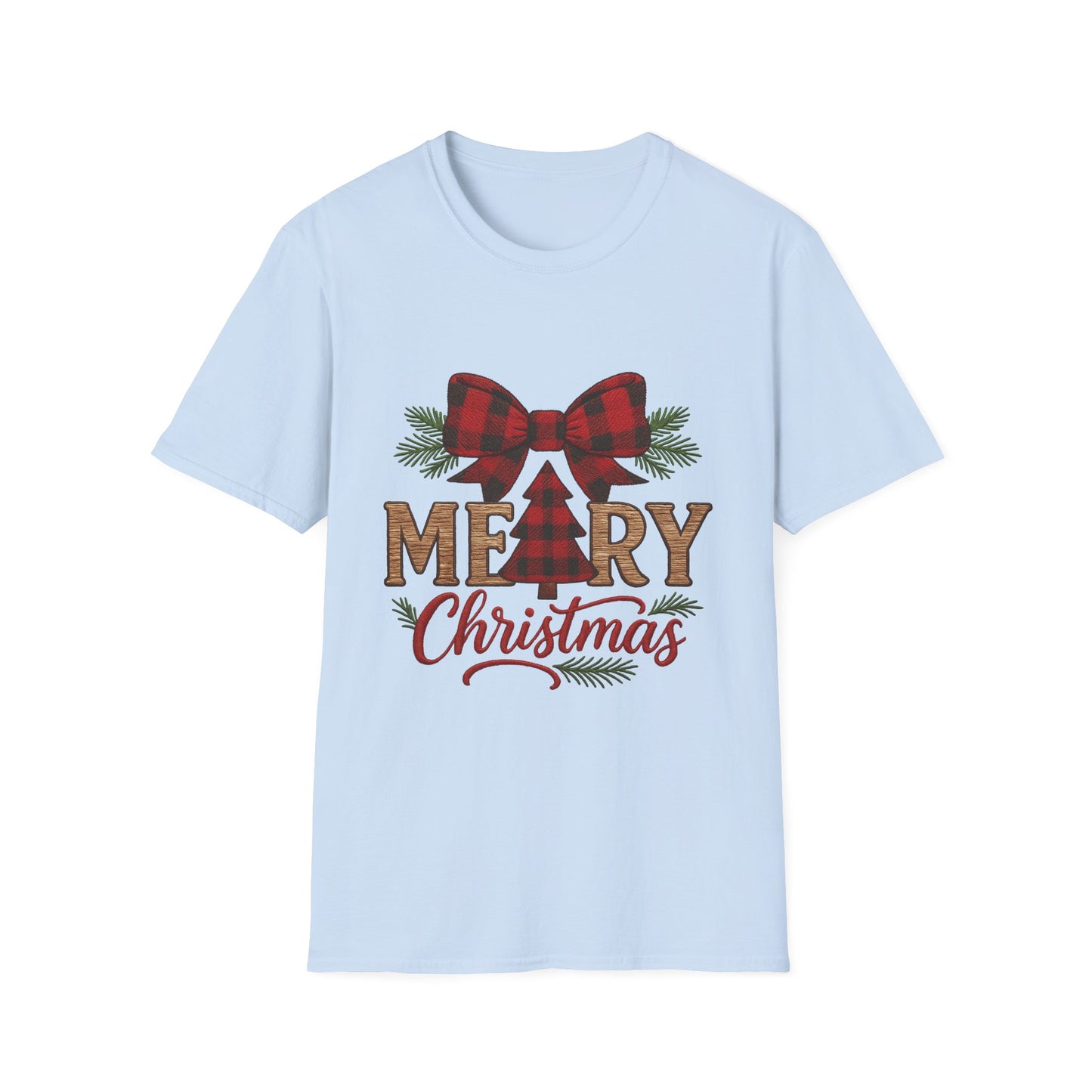 Merry Christmas Plaid T-Shirt for Holiday Cheer