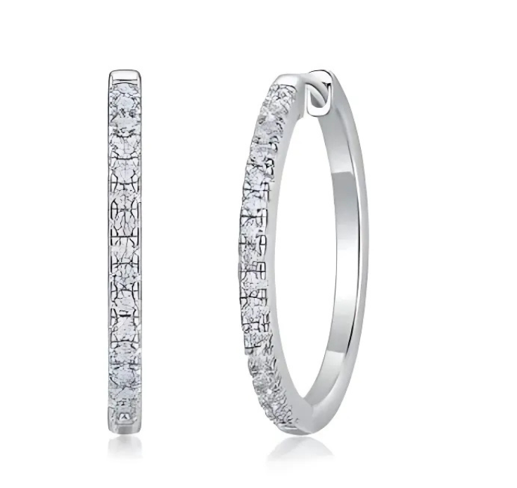 Pendientes de Moda de Moissanita en Plata de Ley 925