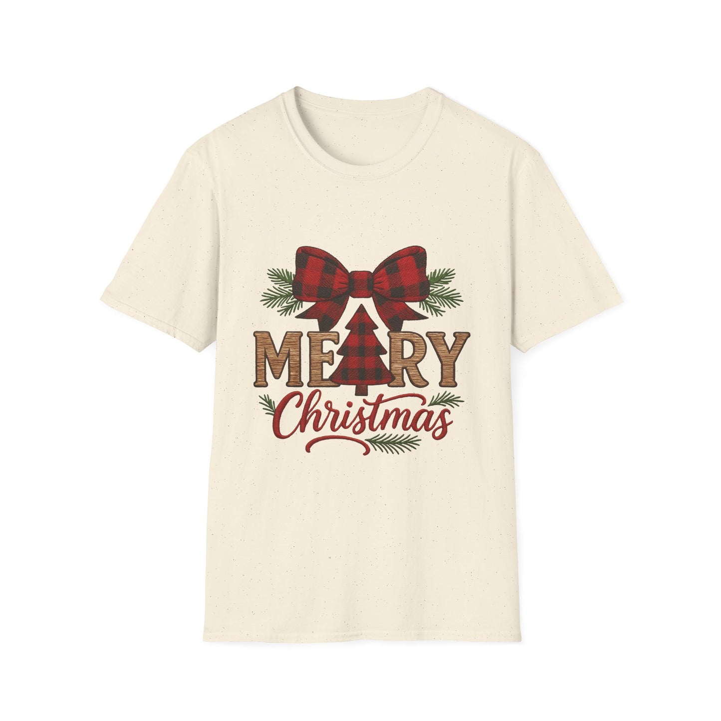 Merry Christmas Plaid T-Shirt for Holiday Cheer