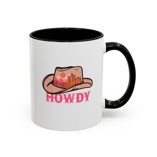 Howdy Accent Coffee Mug, Fun Gift for Cowboys, Unique Drinkware, Western Theme, Ideal for Birthdays, Parties, Home Decor