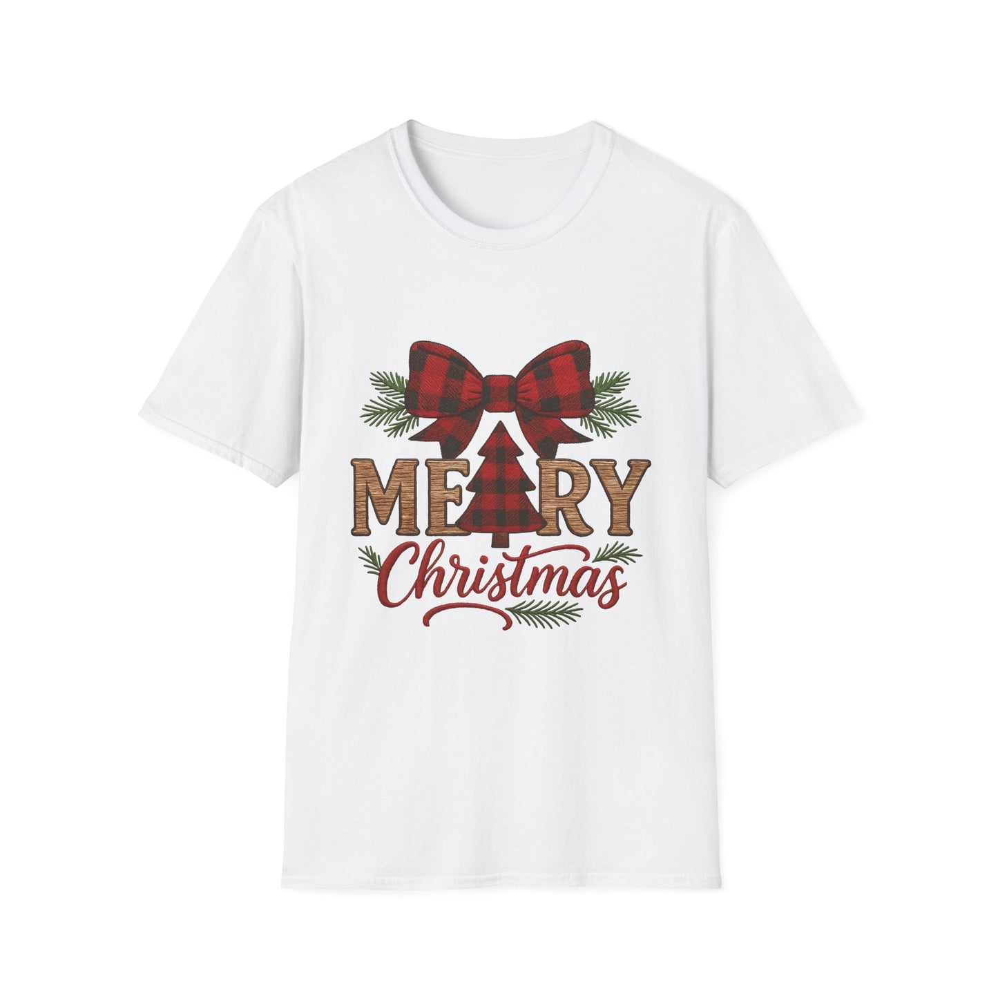 Merry Christmas Plaid T-Shirt for Holiday Cheer