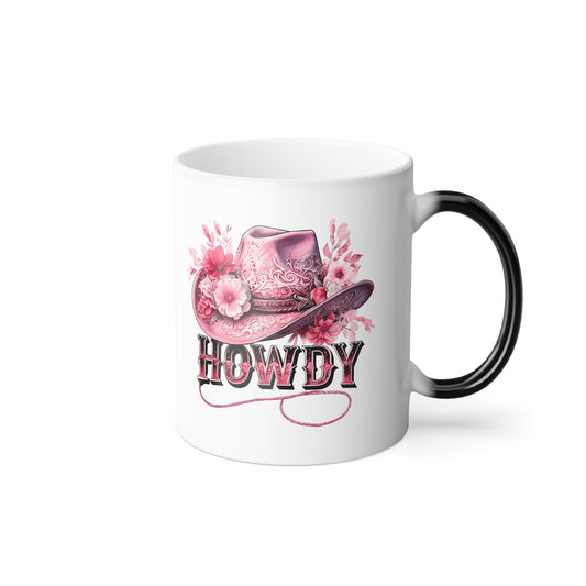 Color Morphing Mug - Floral 'Howdy' Design for Coffee Lovers, Gift for Friends, Fun Home Decor, Mother's Day Gift, Hostess Present