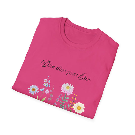 t-shrit christian Floral Quote T-Shirt, Nature Lover Gift, Boho Style Tee, Inspirational Shirt, Unisex Softstyle Tee, Eco-Friendly Apparel