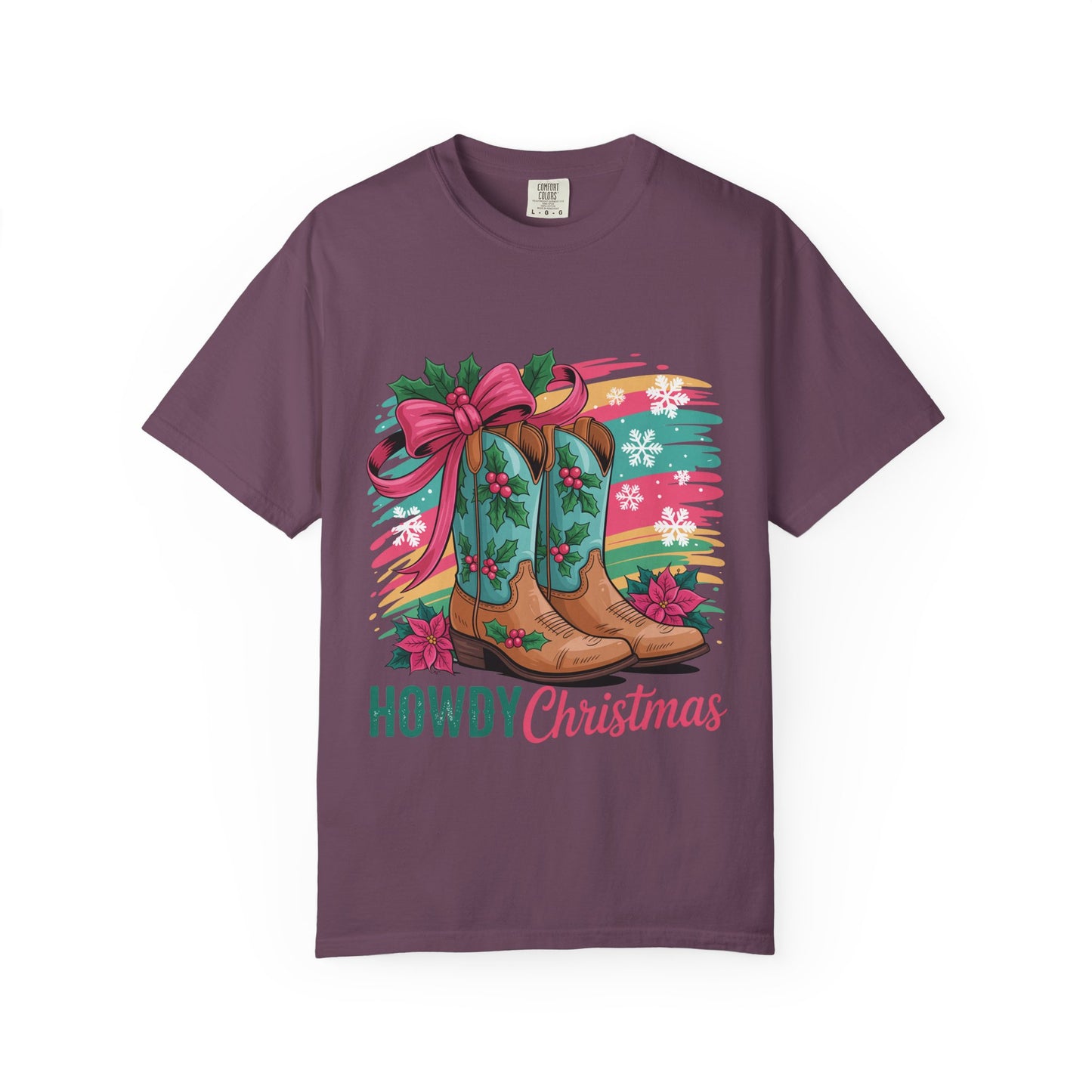 Howdy Christmas T-Shirt — Festive Cowboy Boots Holiday Tee