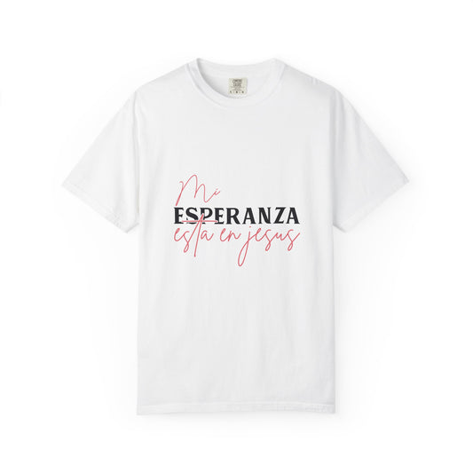 Camiseta Cristiana “Mi Esperanza Está en Jesús” – Unisex | Varios Colores | S-XL