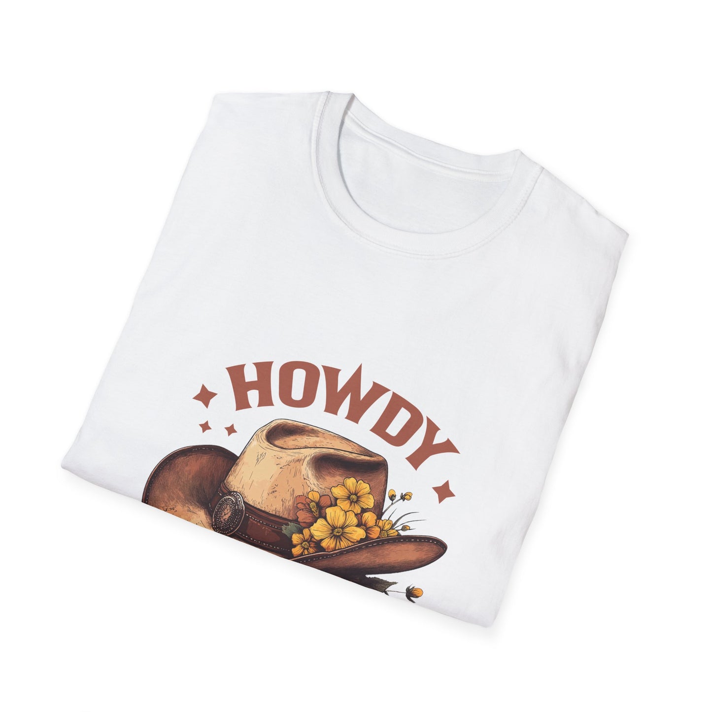Howdy Themed Unisex Softstyle T-Shirt, Casual Tee, Cowboy Shirt, Western Apparel, Gift for Celebrations