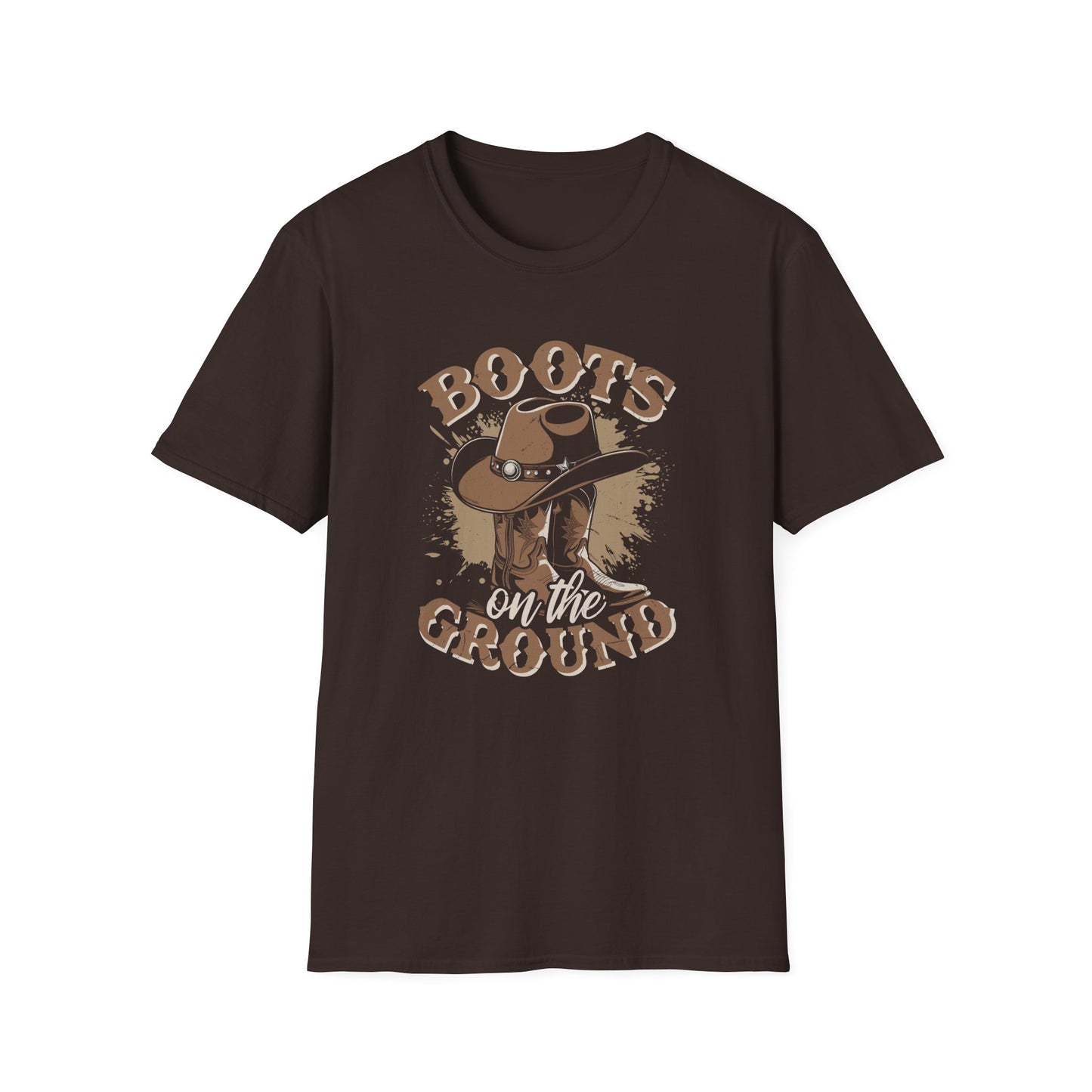 Unisex Softstyle T-Shirt with 'Boots on the Ground' Design - Casual Wear, Gift for Nature Lovers, Outdoor Adventures, Camping Apparel