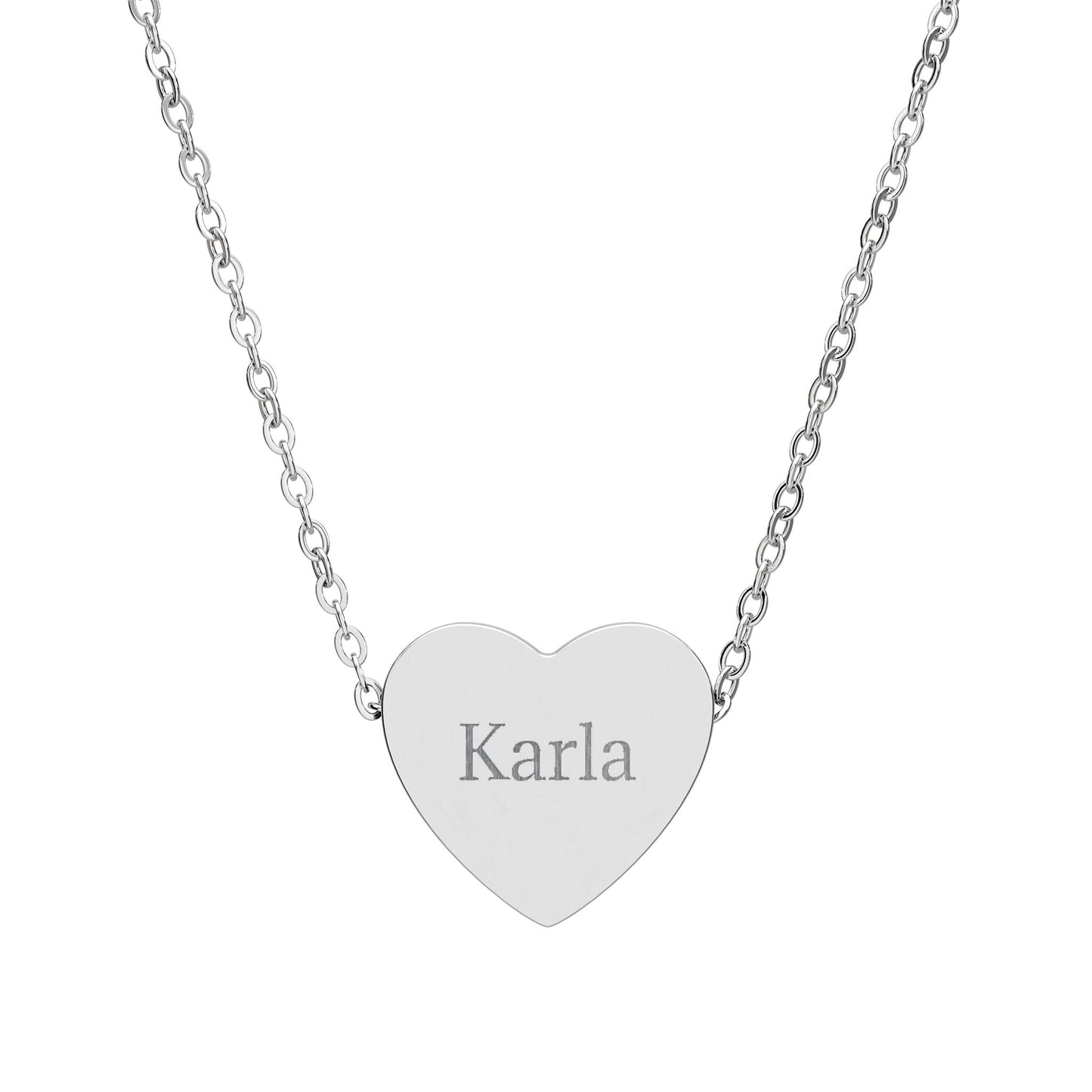 Collar Corazón Personalizado en Acero Inoxidable | Personalized Heart Name Necklace for Women