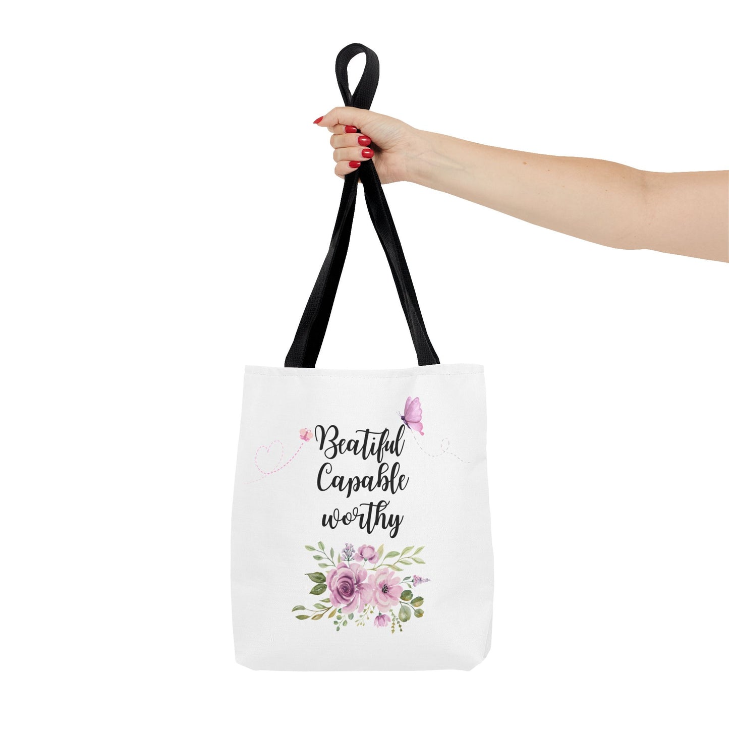Beautiful Capable Worthy Floral Tote Bag