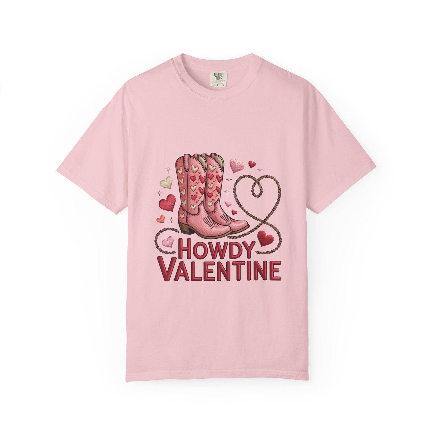 Howdy Valentine T-Shirt — Cowboy Boots & Lasso Heart Valentine Tee