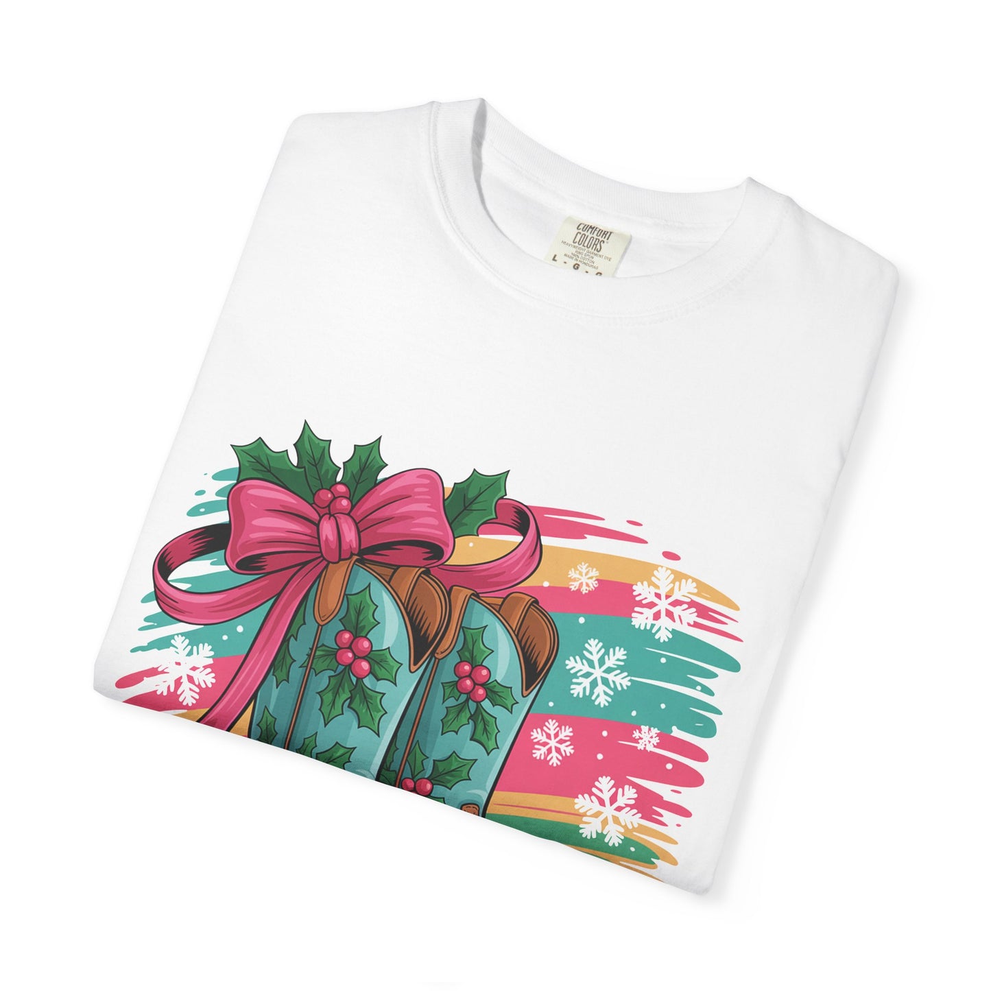 Howdy Christmas T-Shirt — Festive Cowboy Boots Holiday Tee