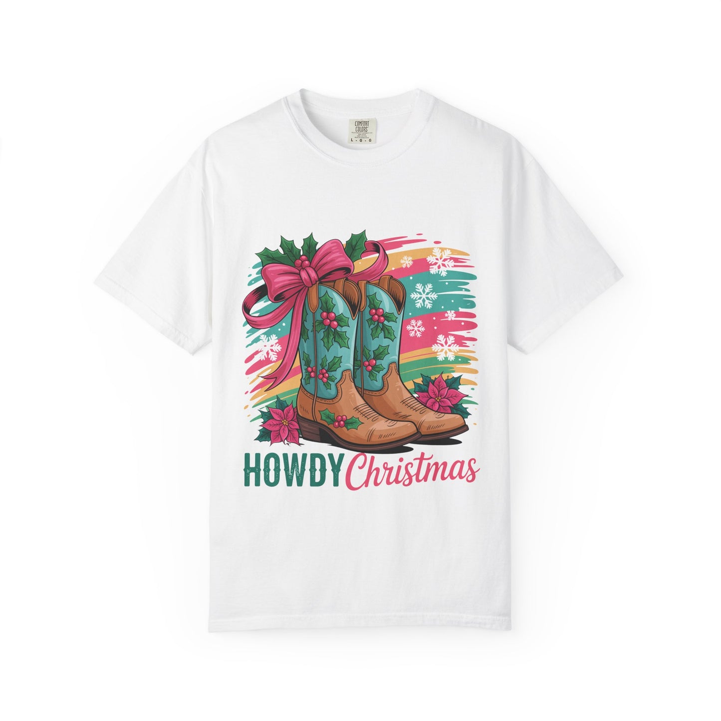Howdy Christmas T-Shirt — Festive Cowboy Boots Holiday Tee