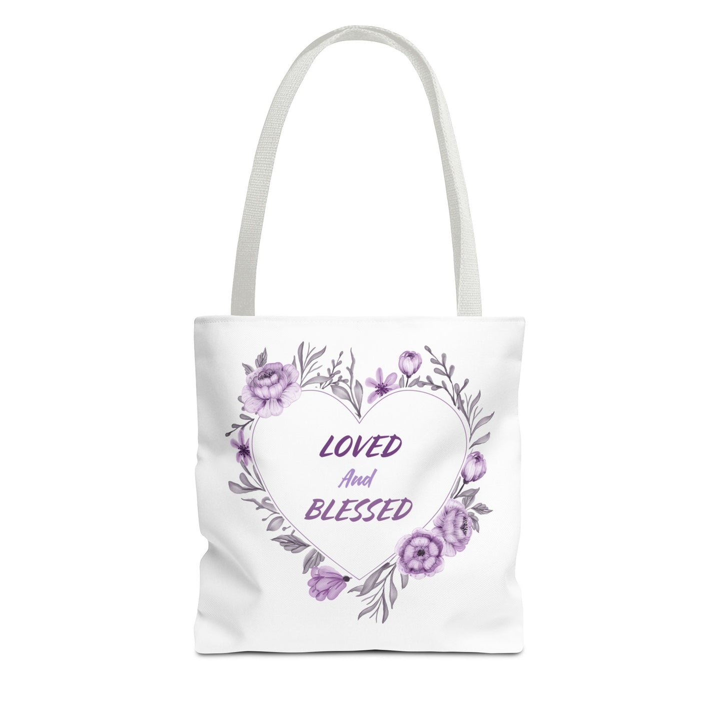 Loved and Blessed Floral Tote Bag – Elegant Canvas Carryall for Every Occasion