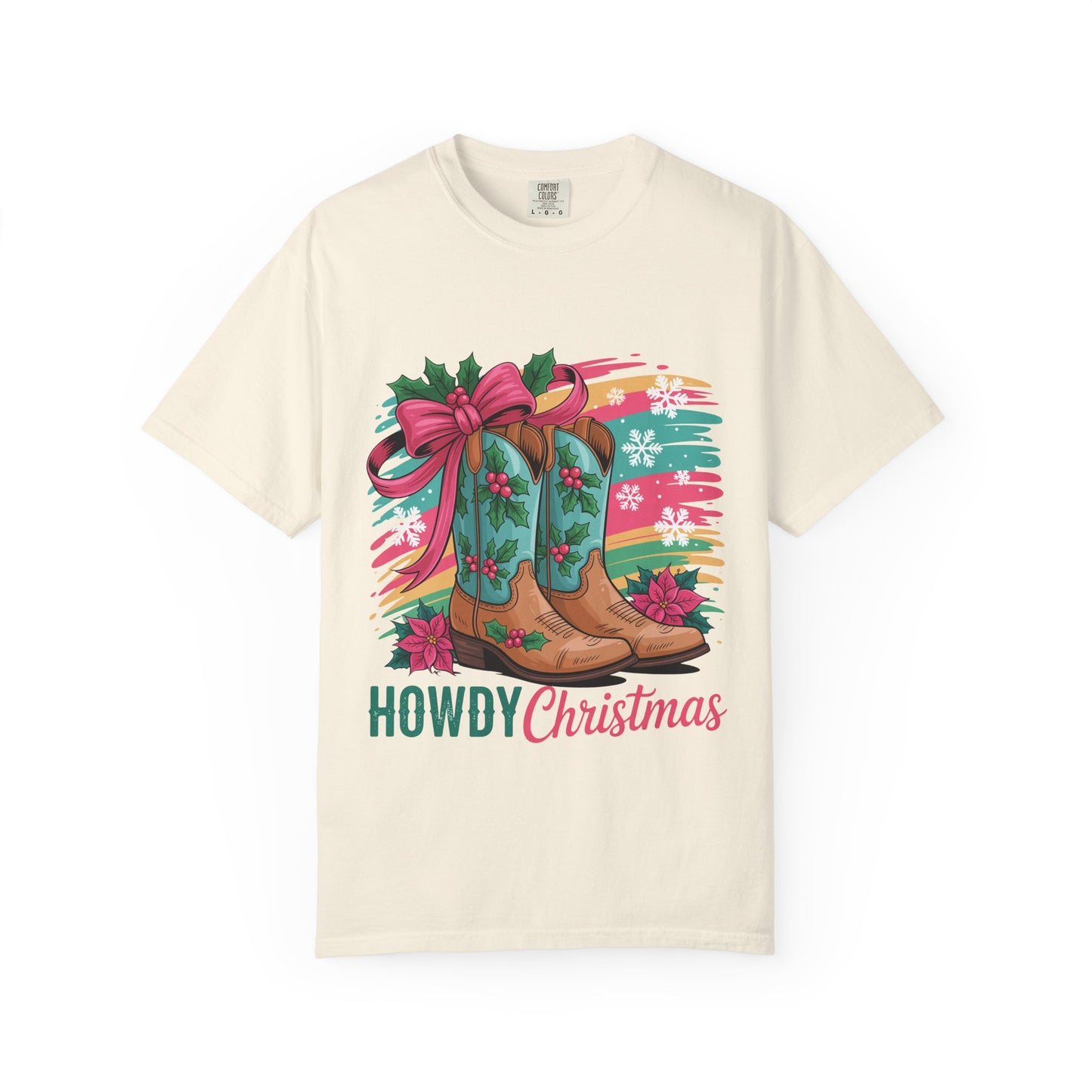Howdy Christmas T-Shirt — Festive Cowboy Boots Holiday Tee