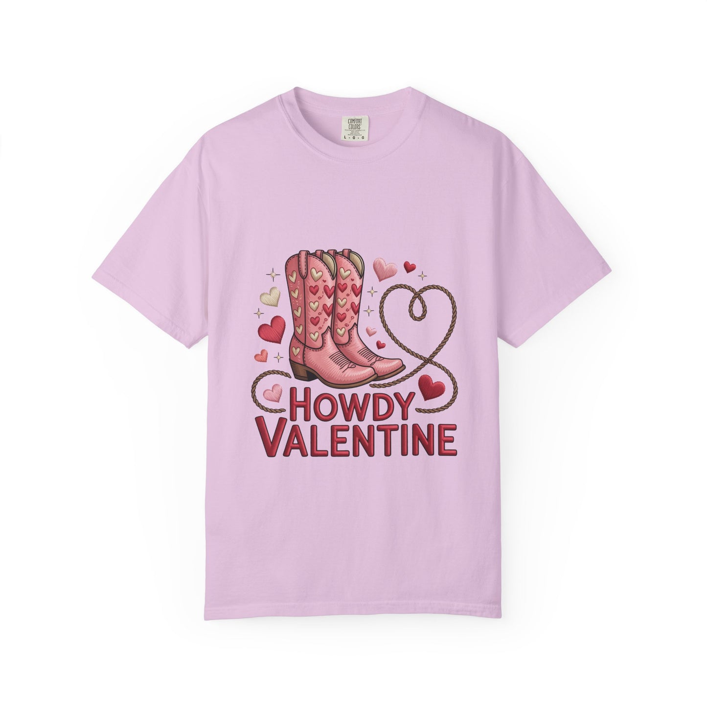 Howdy Valentine T-Shirt — Cowboy Boots & Lasso Heart Valentine Tee