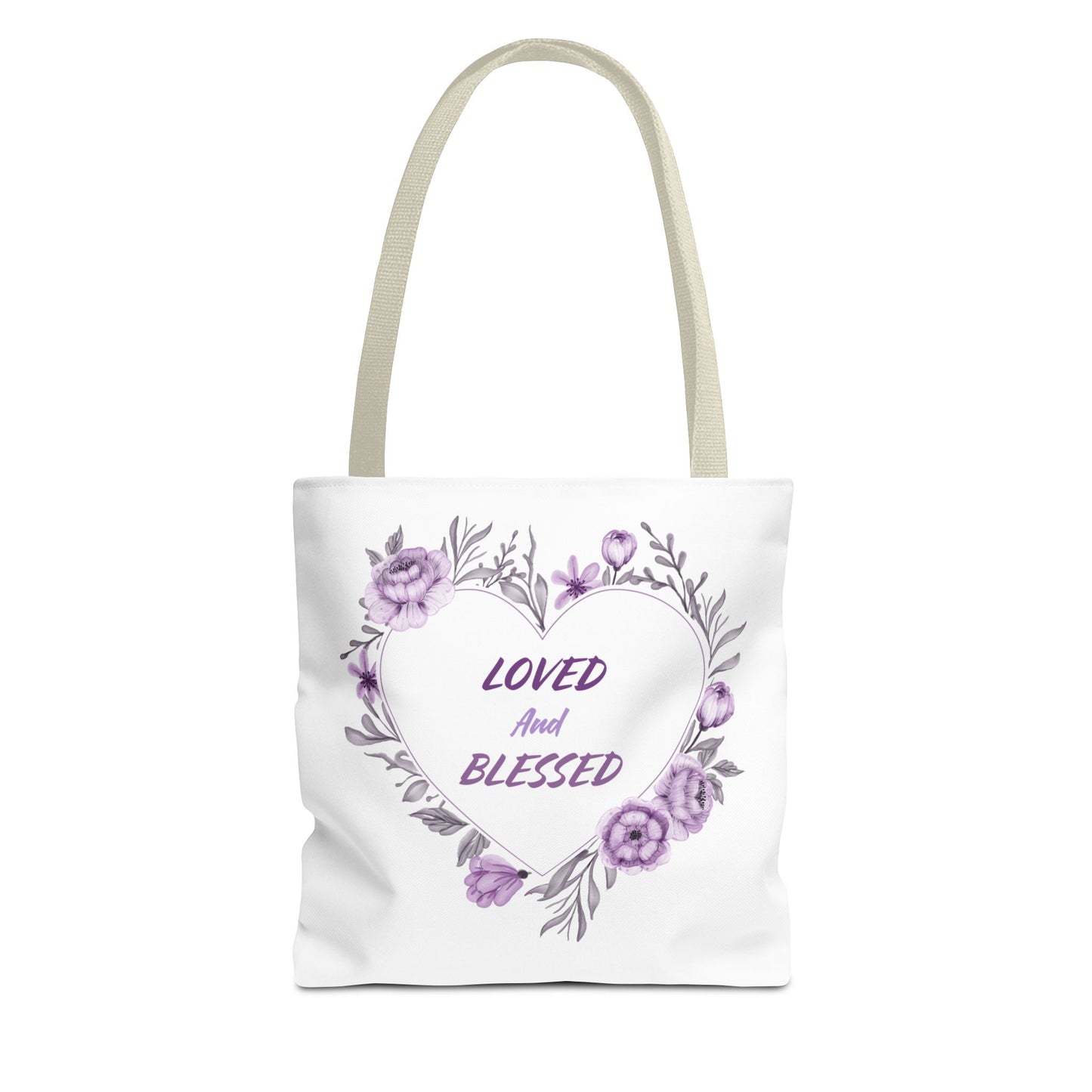 Loved and Blessed Floral Tote Bag – Elegant Canvas Carryall for Every Occasion