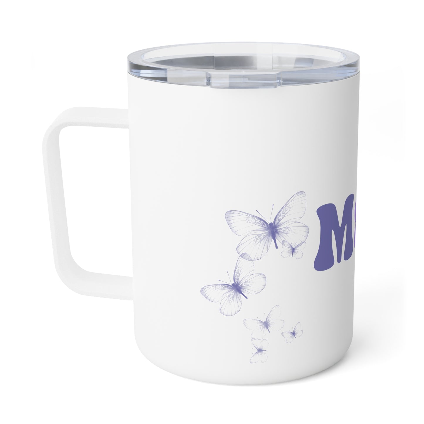 Personalized Mom Insulated Coffee Mug - 10oz Floral Design