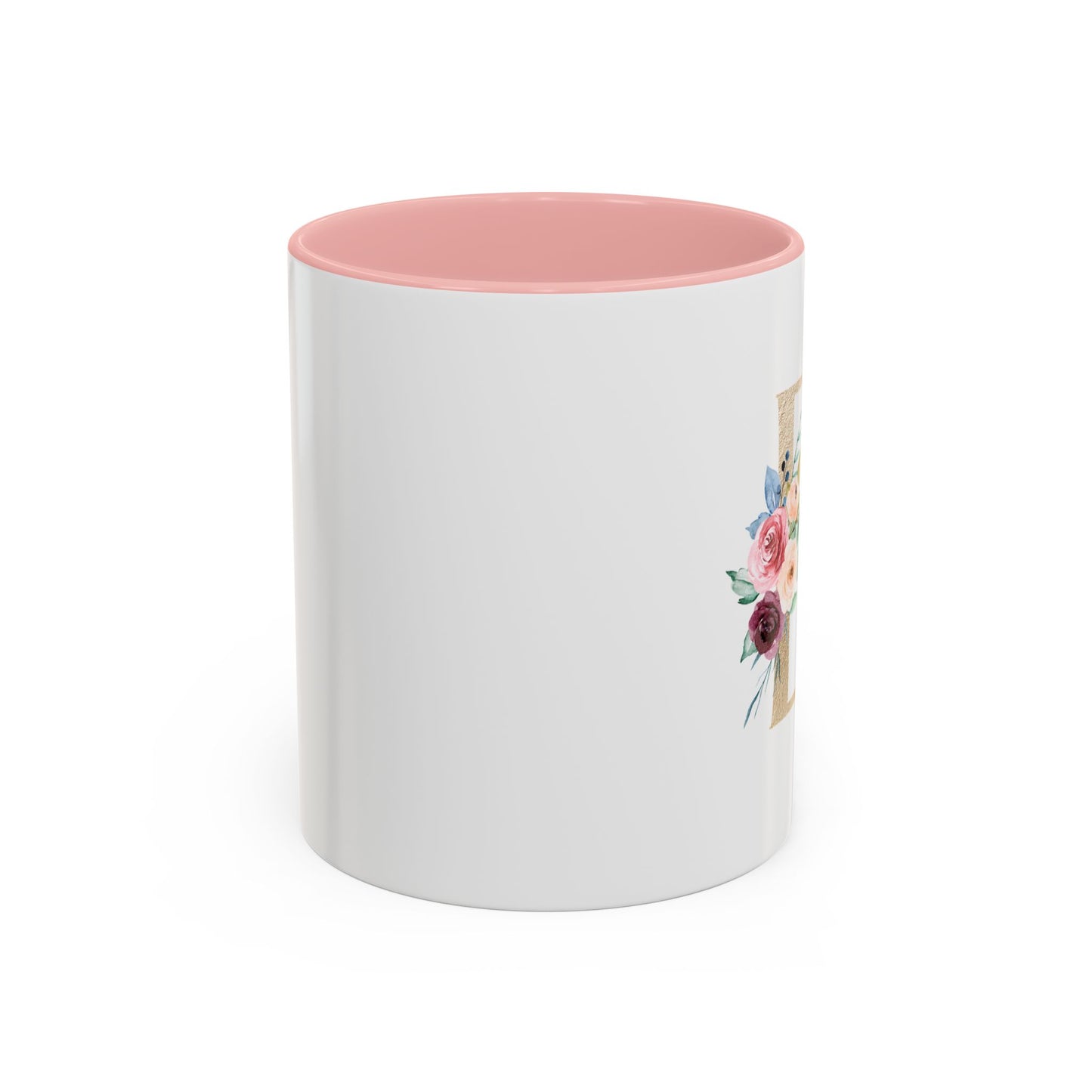 Taza Personalizada con Inicial Floral – Letra D | Regalo Elegante Personalized Initial 'D'  Floral Gold Monogram  Coffee Mug- Ceramic Cup