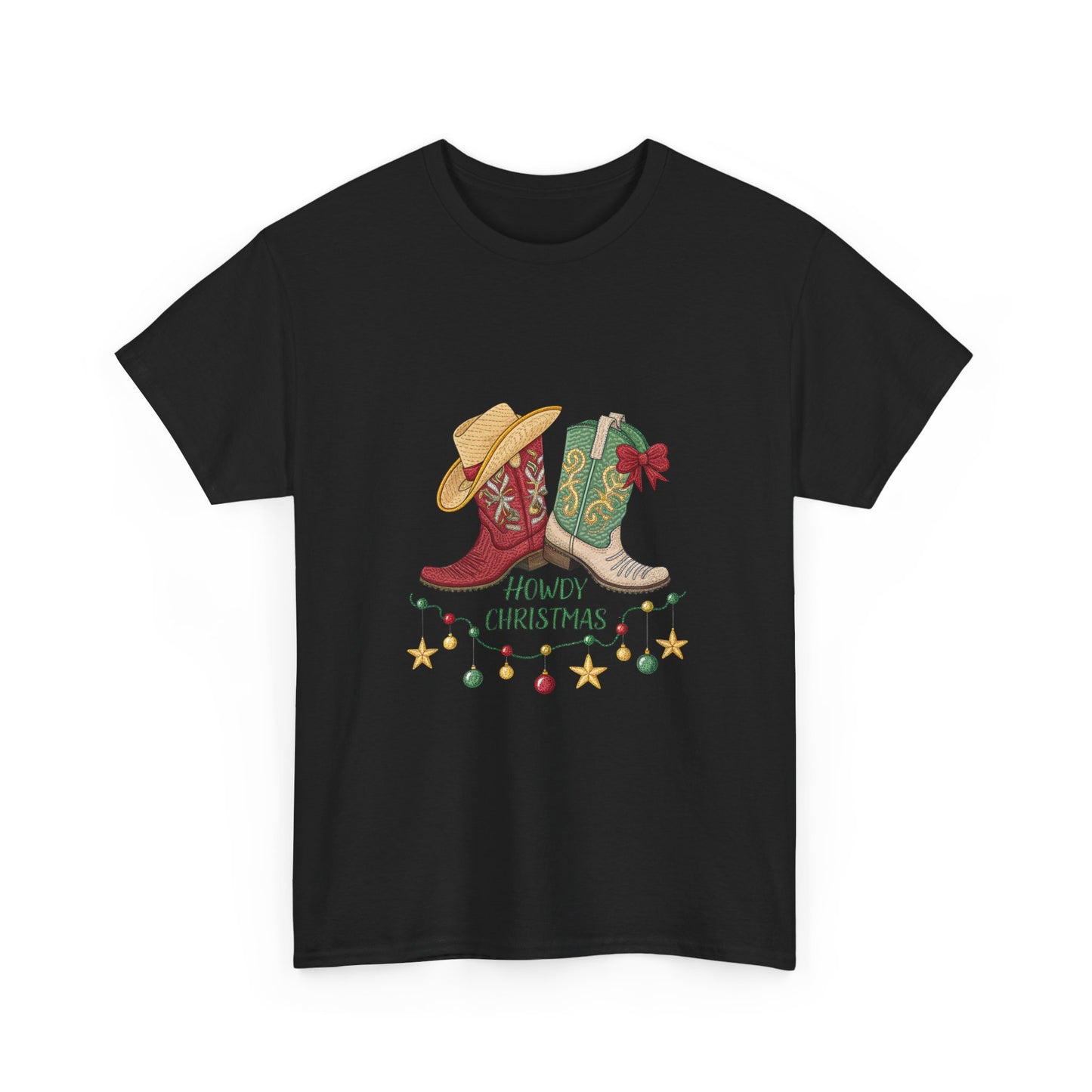 Holiday Western Style T-Shirt - Howdy Christmas Design