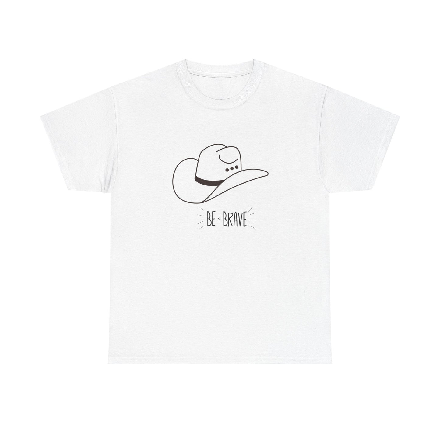 Be Brave Unisex Heavy Cotton Tee - Inspirational Graphic T-Shirt