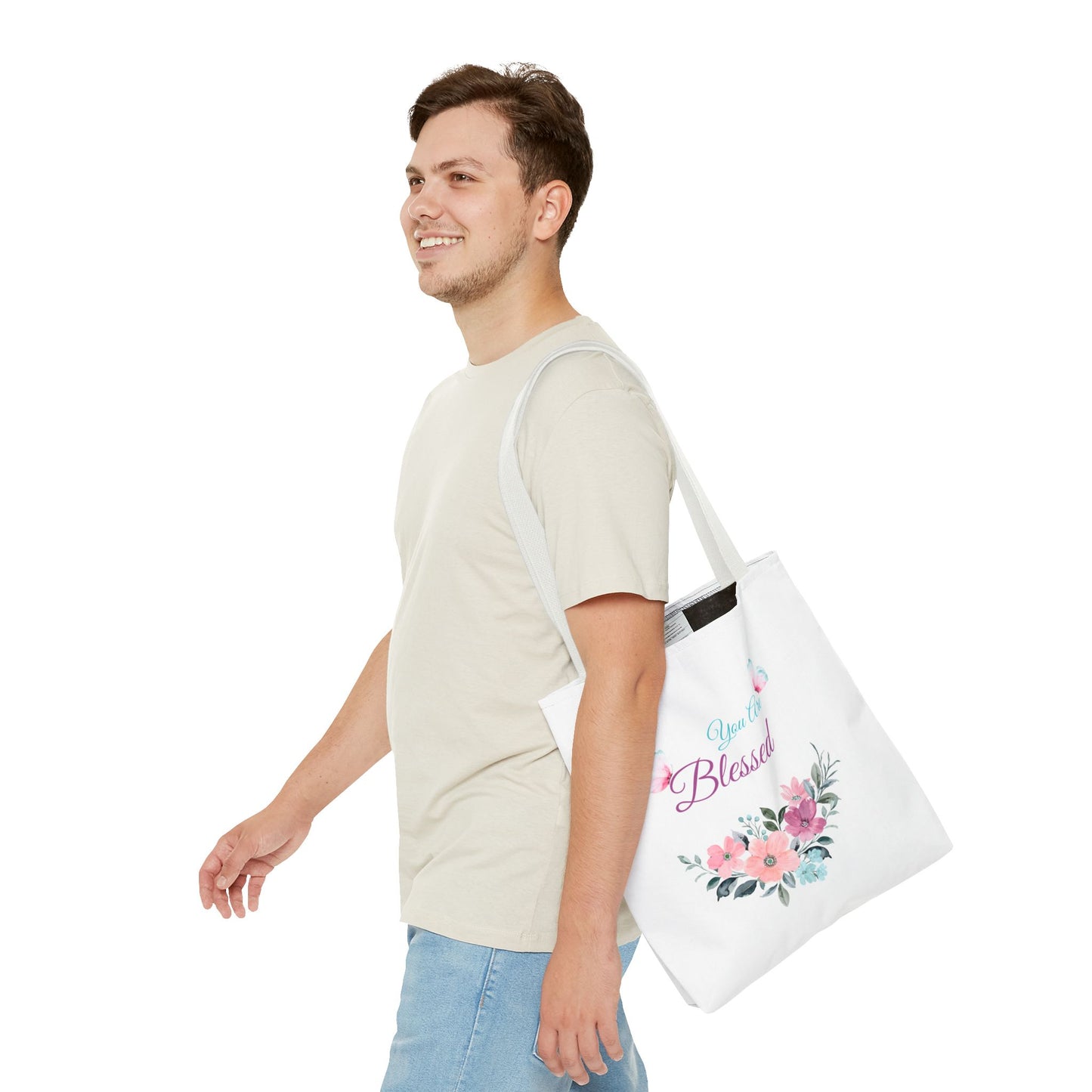 Floral Blessed Tote Bag - Perfect for Everyday Use or Special Occasions