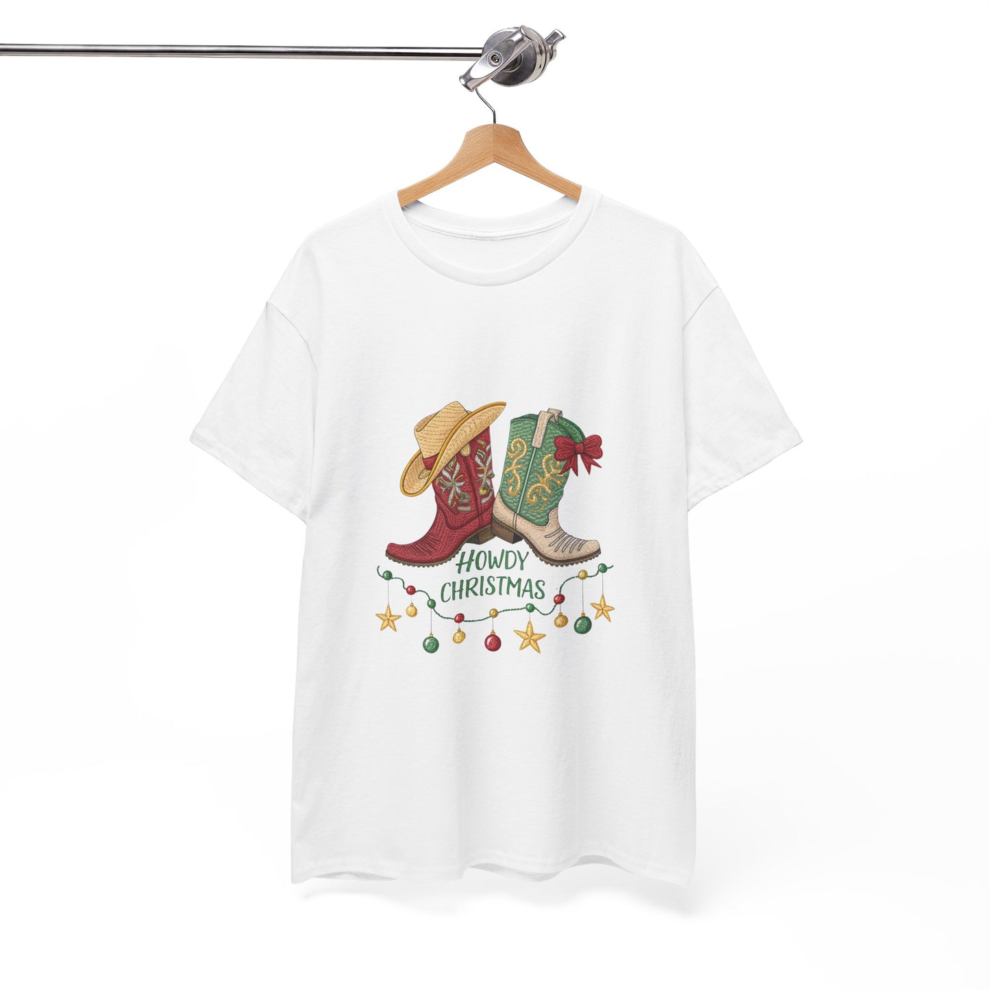 Holiday Western Style T-Shirt - Howdy Christmas Design
