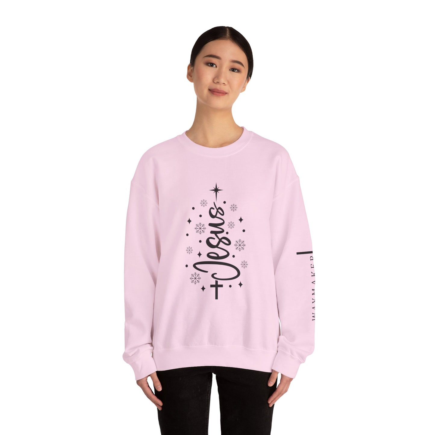 unisex Jesus Cross Crewneck Sweatshirt — Faith Christmas Graphic Sweatshirt