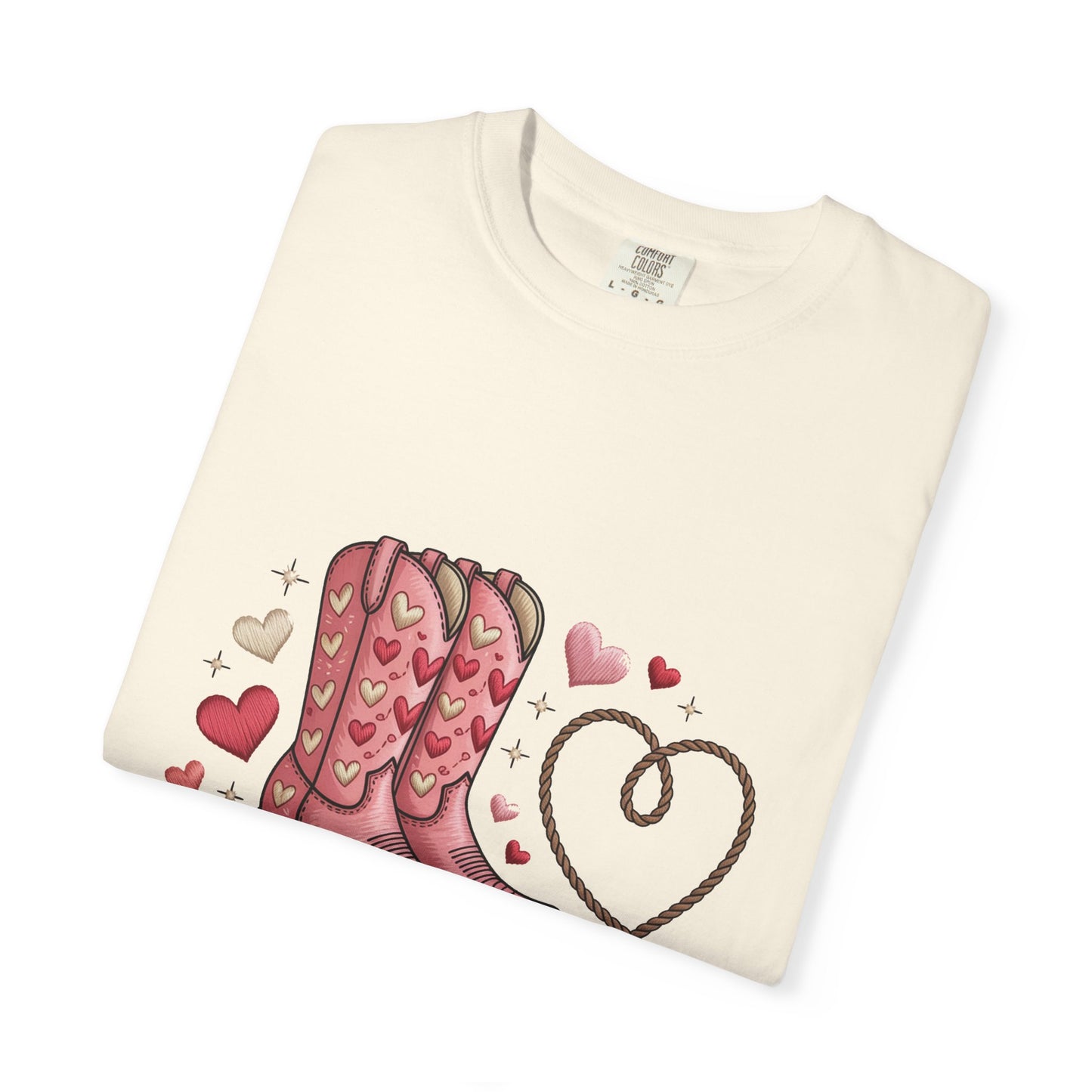 Howdy Valentine T-Shirt — Cowboy Boots & Lasso Heart Valentine Tee