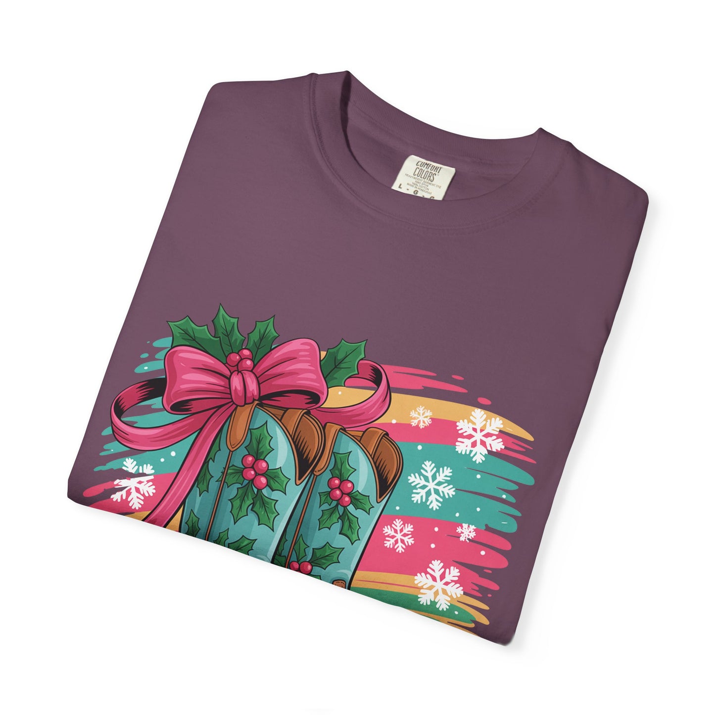 Howdy Christmas T-Shirt — Festive Cowboy Boots Holiday Tee