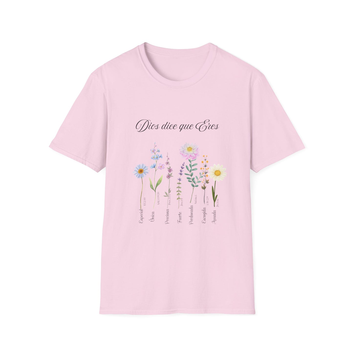 t-shrit christian Floral Quote T-Shirt, Nature Lover Gift, Boho Style Tee, Inspirational Shirt, Unisex Softstyle Tee, Eco-Friendly Apparel