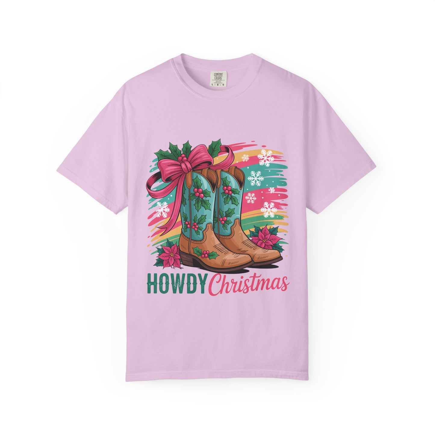 Howdy Christmas T-Shirt — Festive Cowboy Boots Holiday Tee