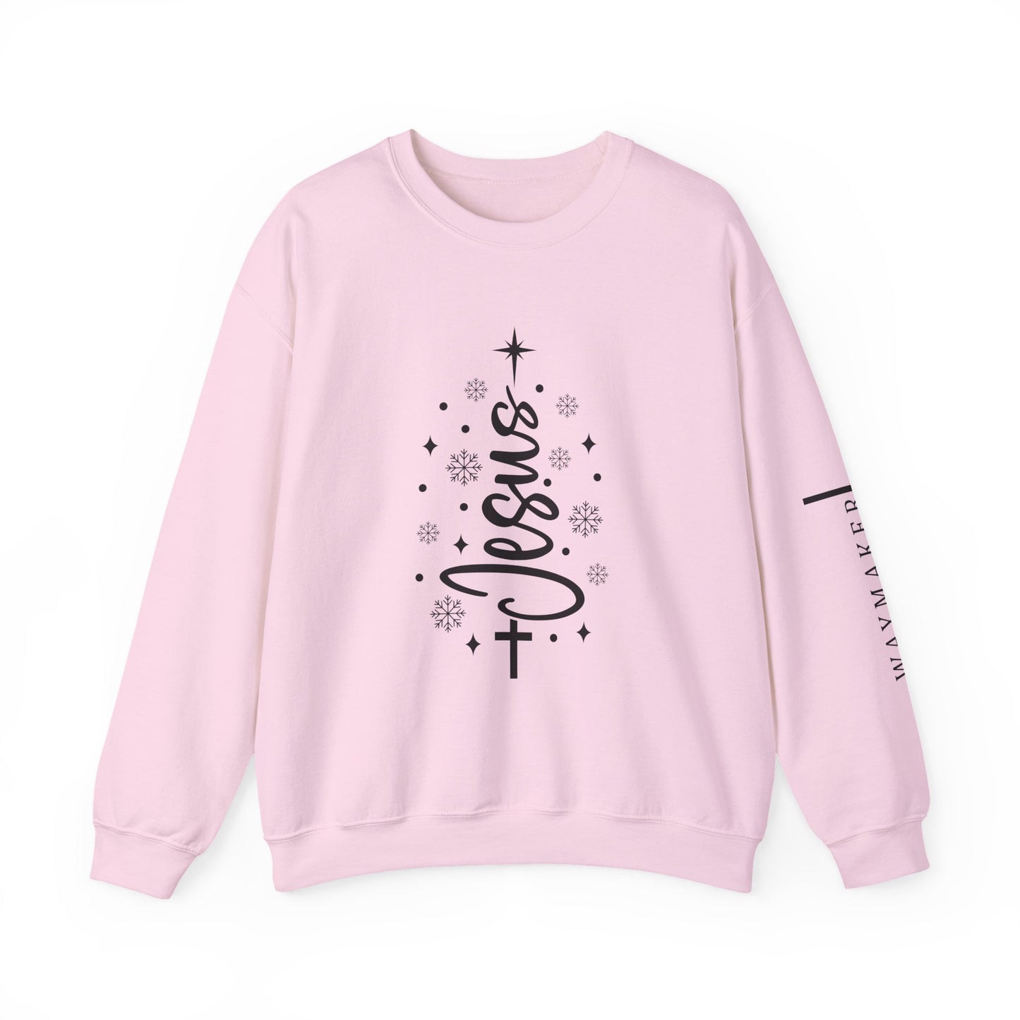 unisex Jesus Cross Crewneck Sweatshirt — Faith Christmas Graphic Sweatshirt