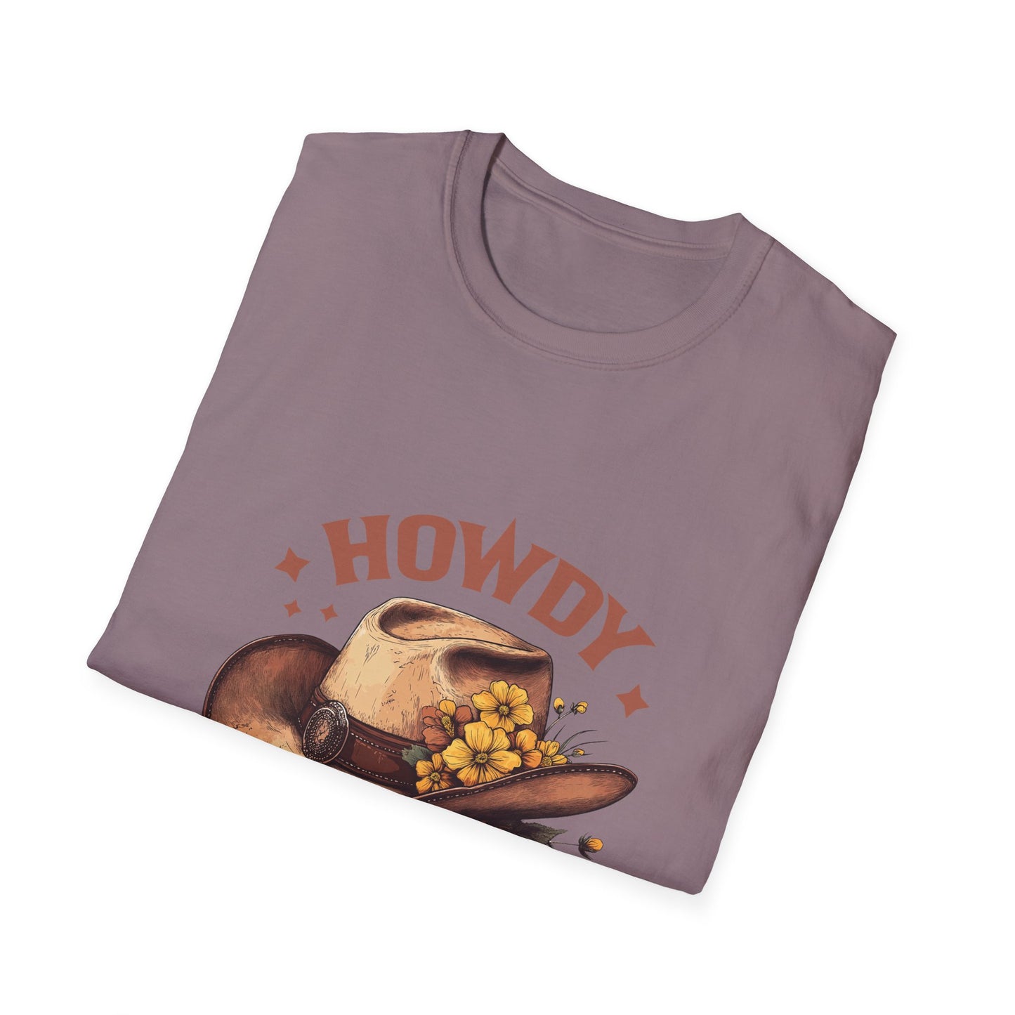 Howdy Themed Unisex Softstyle T-Shirt, Casual Tee, Cowboy Shirt, Western Apparel, Gift for Celebrations