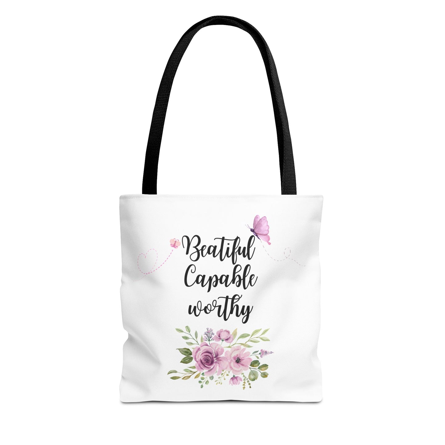 Beautiful Capable Worthy Floral Tote Bag
