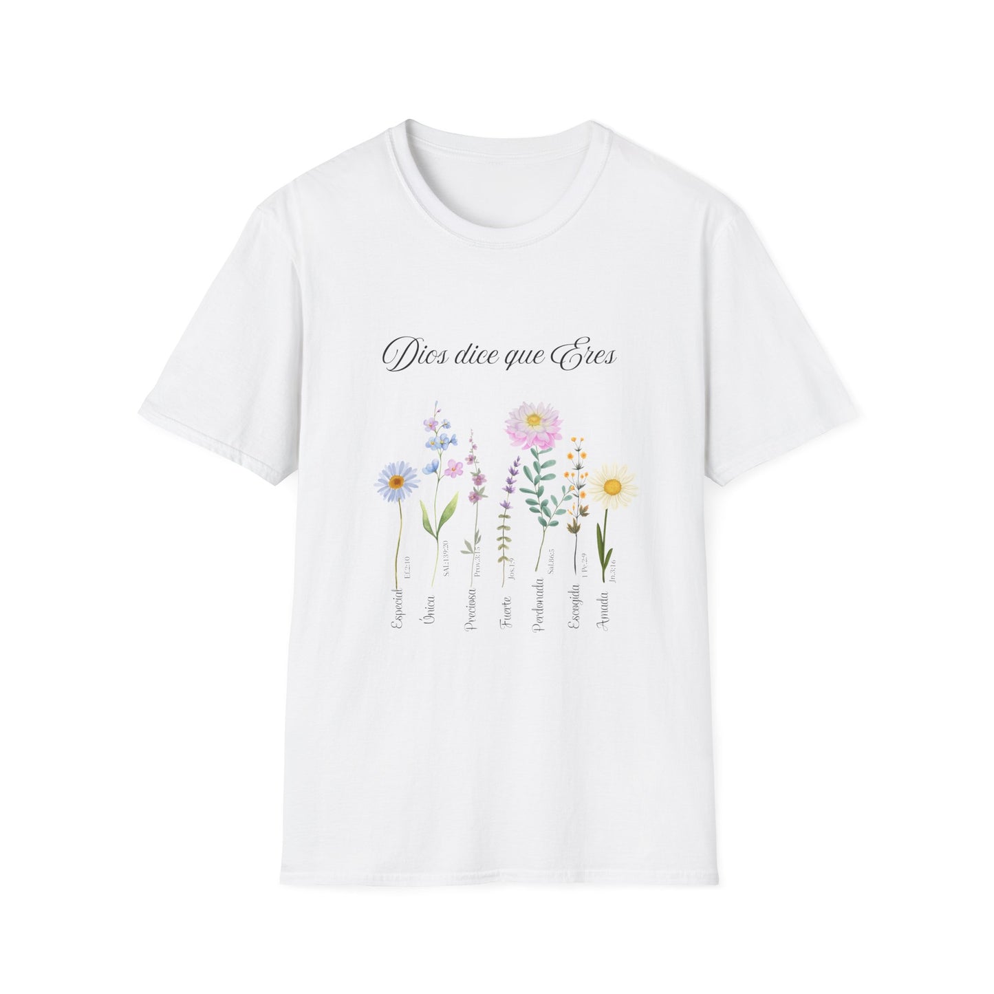 t-shrit christian Floral Quote T-Shirt, Nature Lover Gift, Boho Style Tee, Inspirational Shirt, Unisex Softstyle Tee, Eco-Friendly Apparel