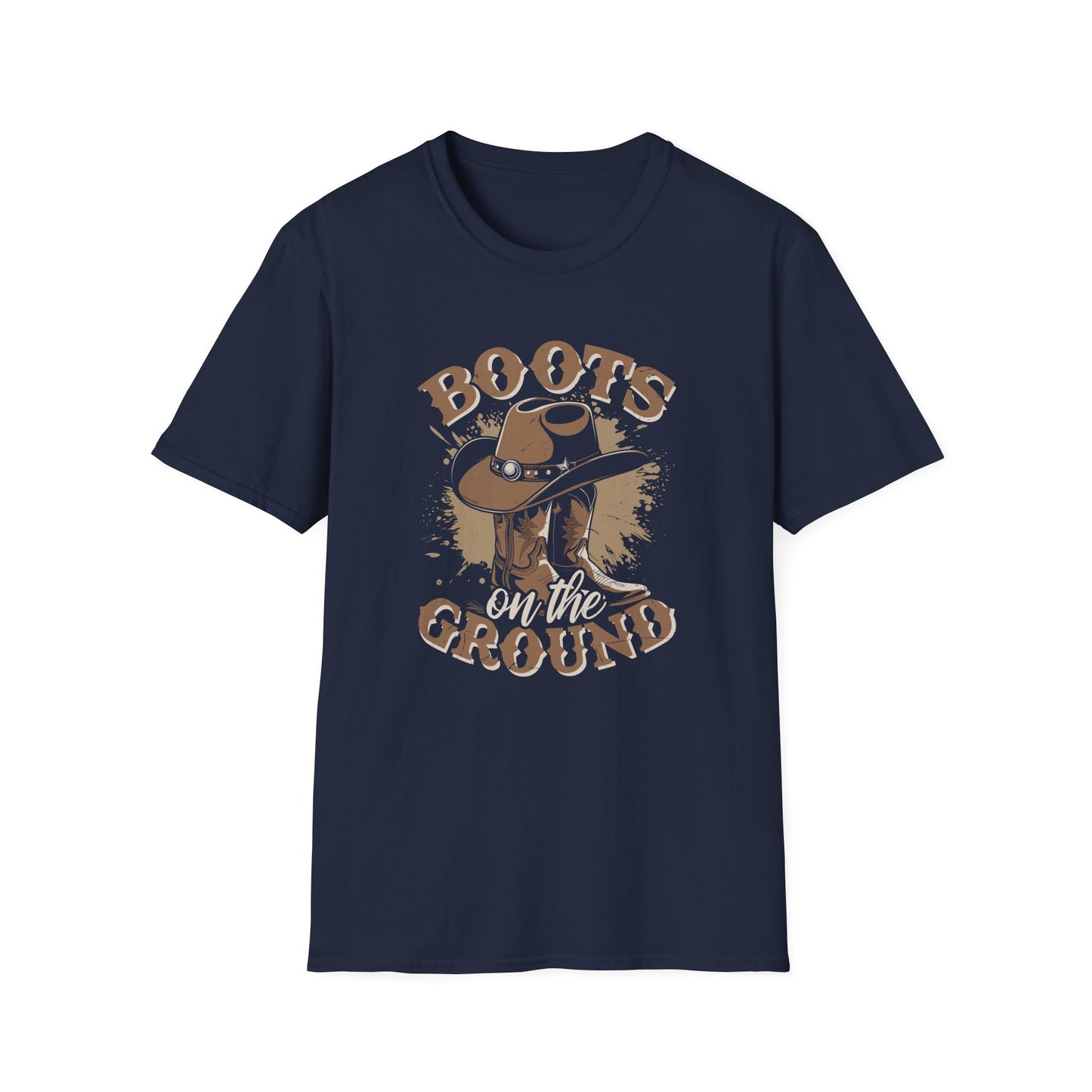 Unisex Softstyle T-Shirt with 'Boots on the Ground' Design - Casual Wear, Gift for Nature Lovers, Outdoor Adventures, Camping Apparel