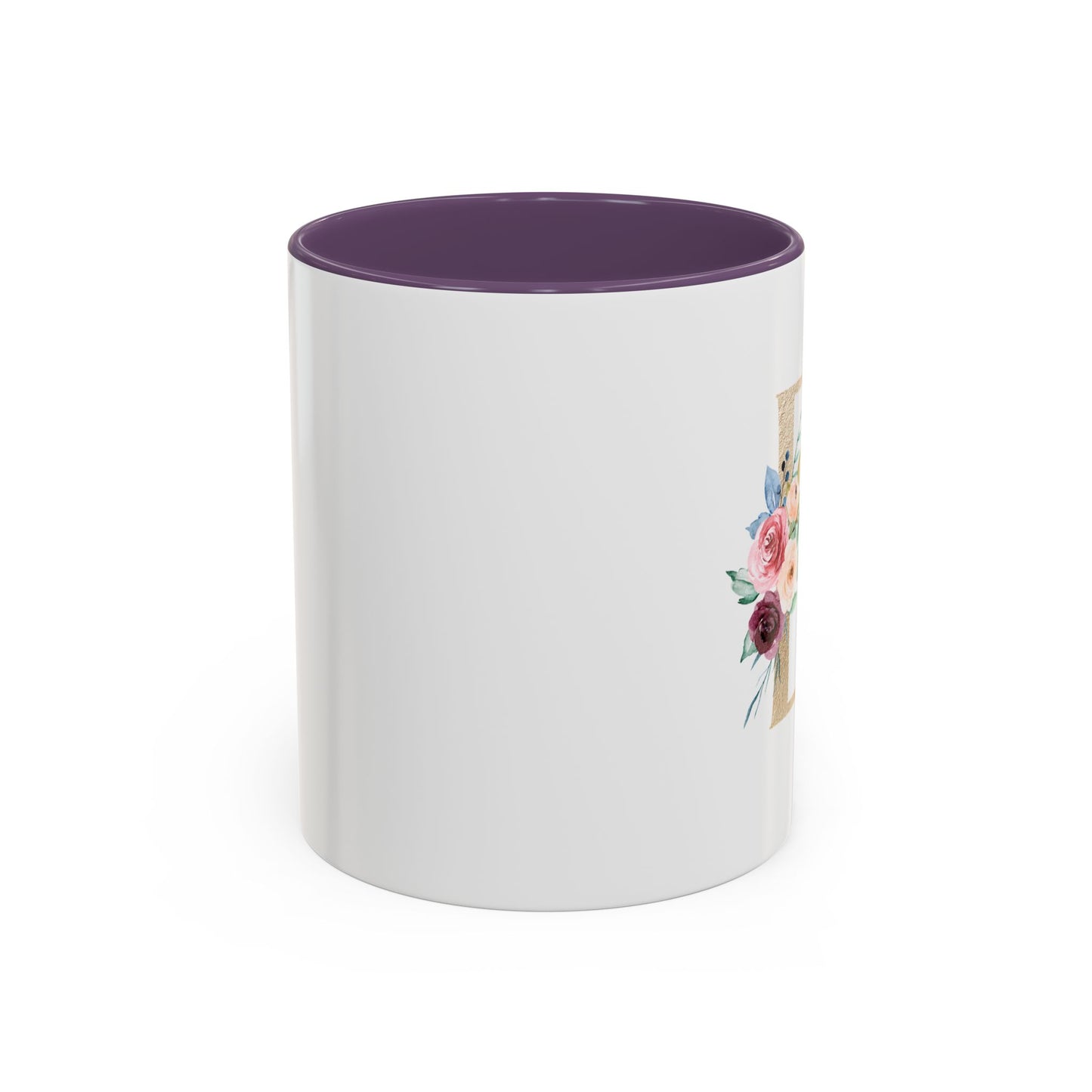 Taza Personalizada con Inicial Floral – Letra D | Regalo Elegante Personalized Initial 'D'  Floral Gold Monogram  Coffee Mug- Ceramic Cup