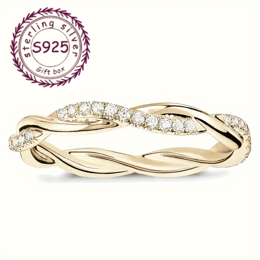 925 Sterling Silver Luxury Cross Cross Diagonal Ring