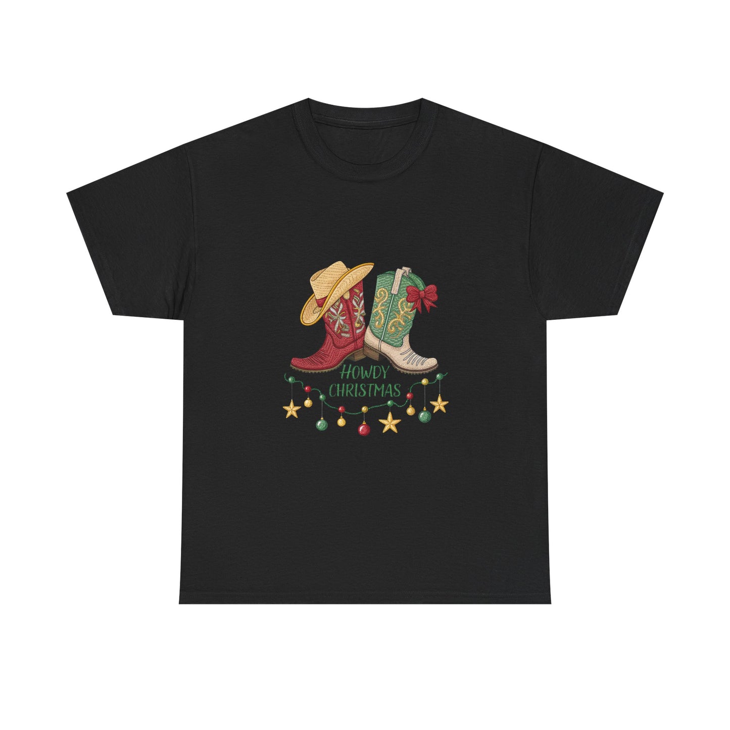 Holiday Western Style T-Shirt - Howdy Christmas Design