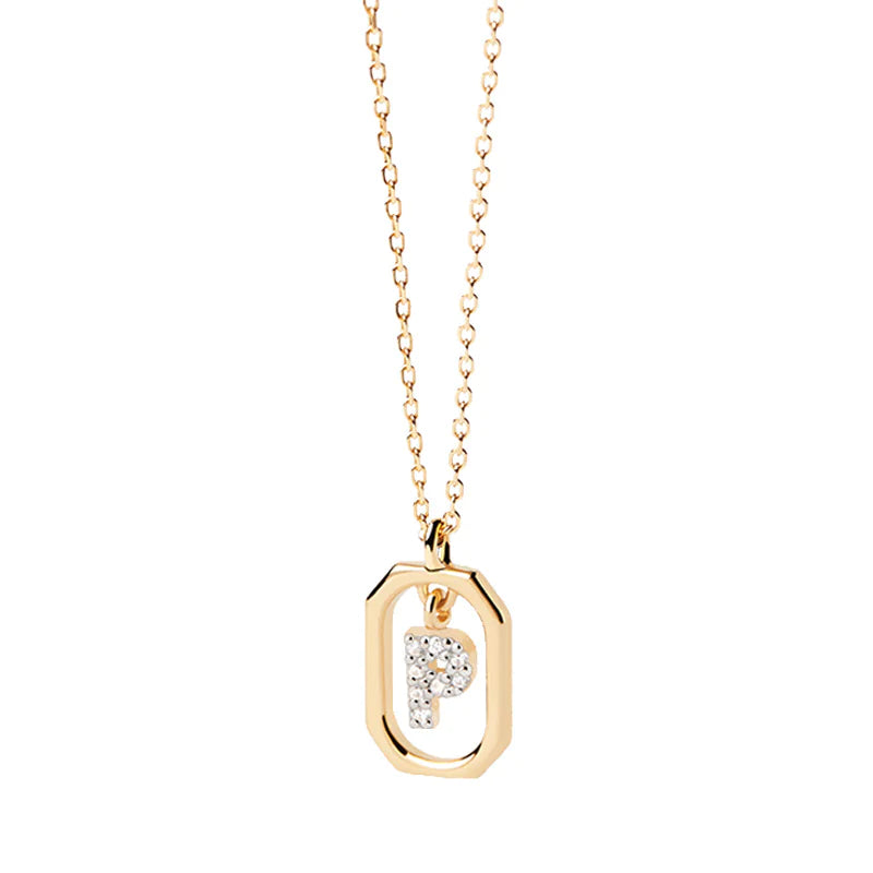 Elegant Monogram 18K Gold-Plated Sterling Necklace