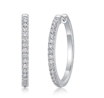 Pendientes de Moda de Moissanita en Plata de Ley 925