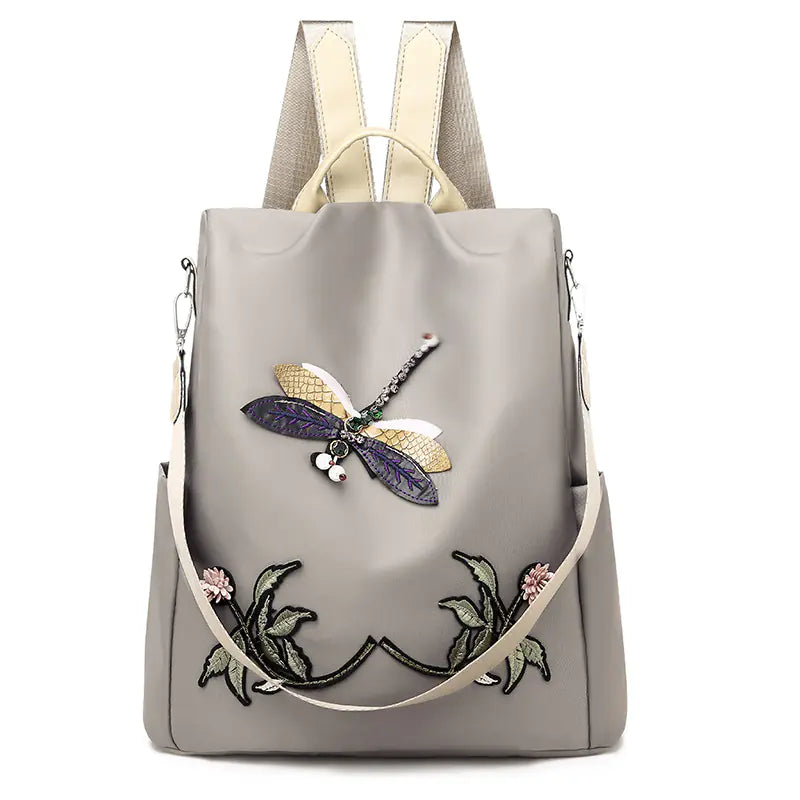 Waterproof Oxford Cloth Mom Backpack with Embroidery