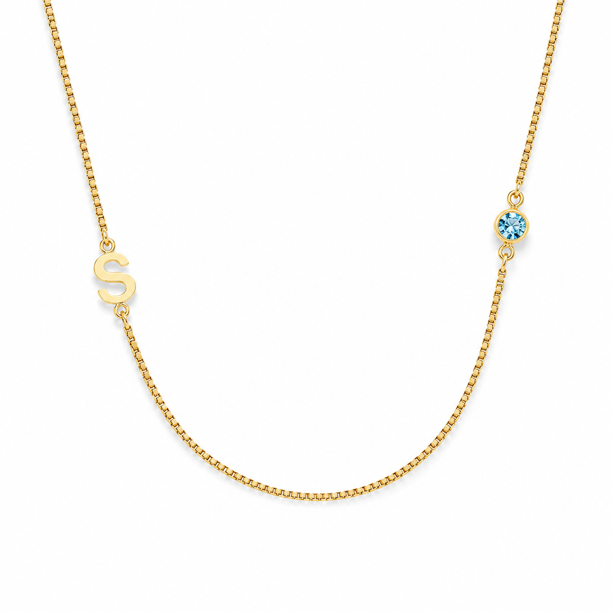 Personalized Initial & Birthstone Necklace | Collar Personalizado con Inicial y Piedra de Nacimiento