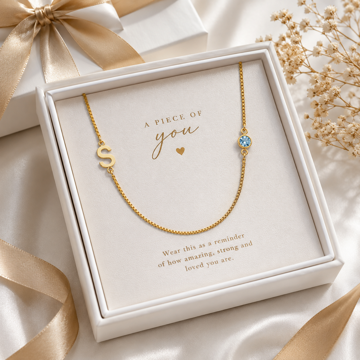 Personalized Initial & Birthstone Necklace | Collar Personalizado con Inicial y Piedra de Nacimiento