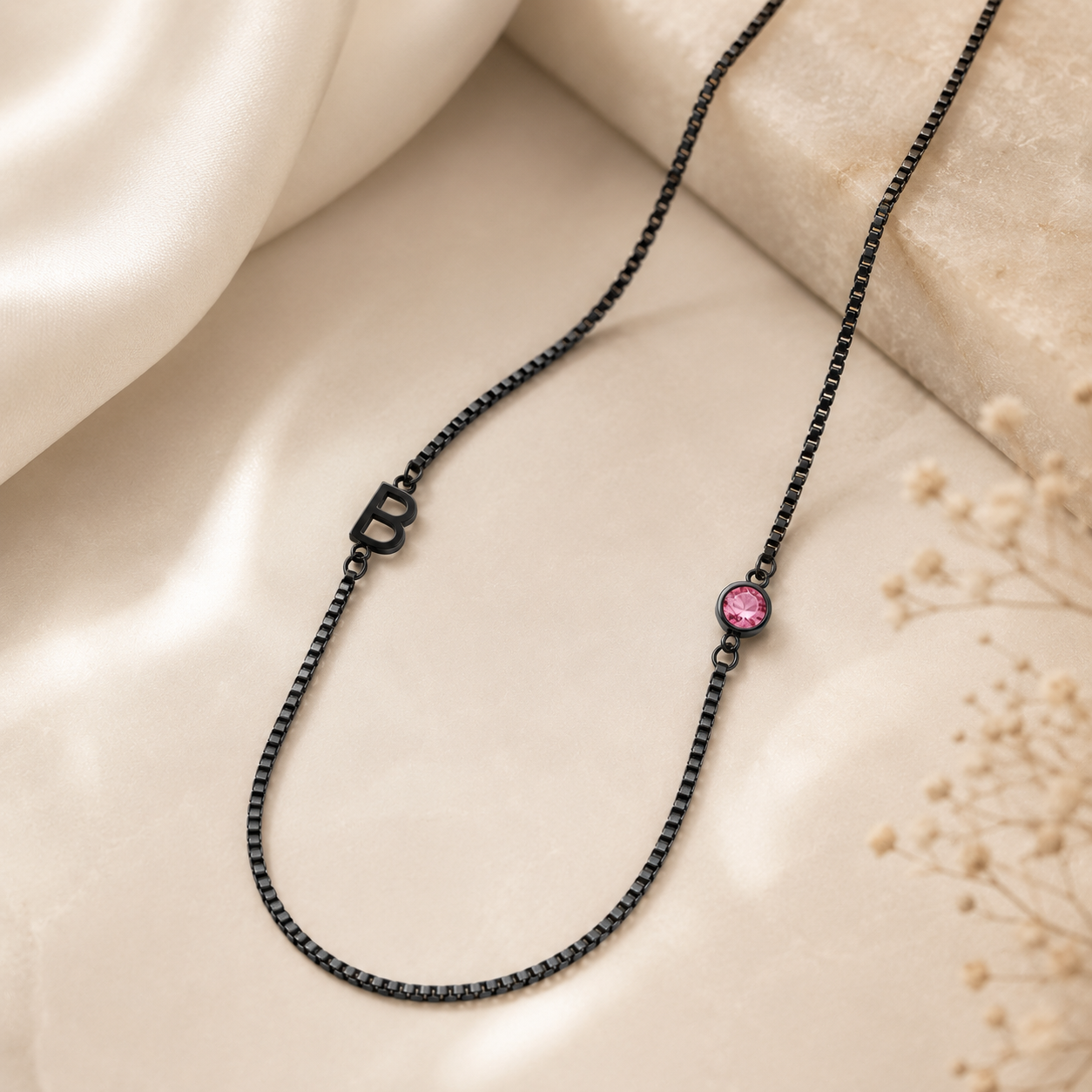 Personalized Initial & Birthstone Necklace | Collar Personalizado con Inicial y Piedra de Nacimiento