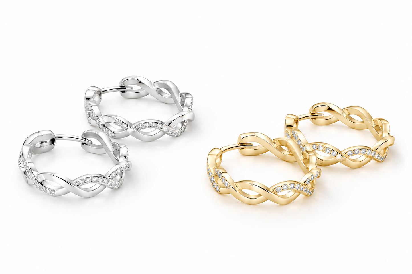 Elegant Twisted Hoop Earrings | Aretes Elegantes Trenzados