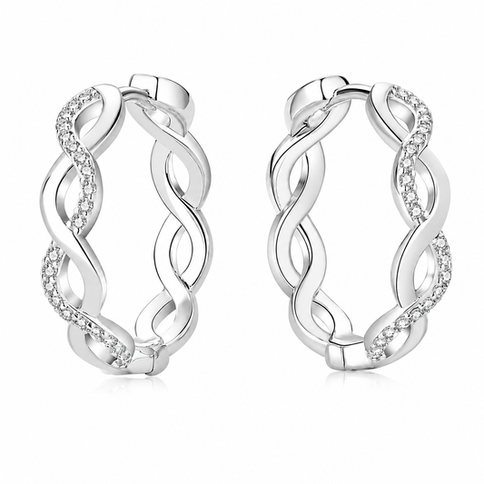 Elegant Twisted Hoop Earrings | Aretes Elegantes Trenzados