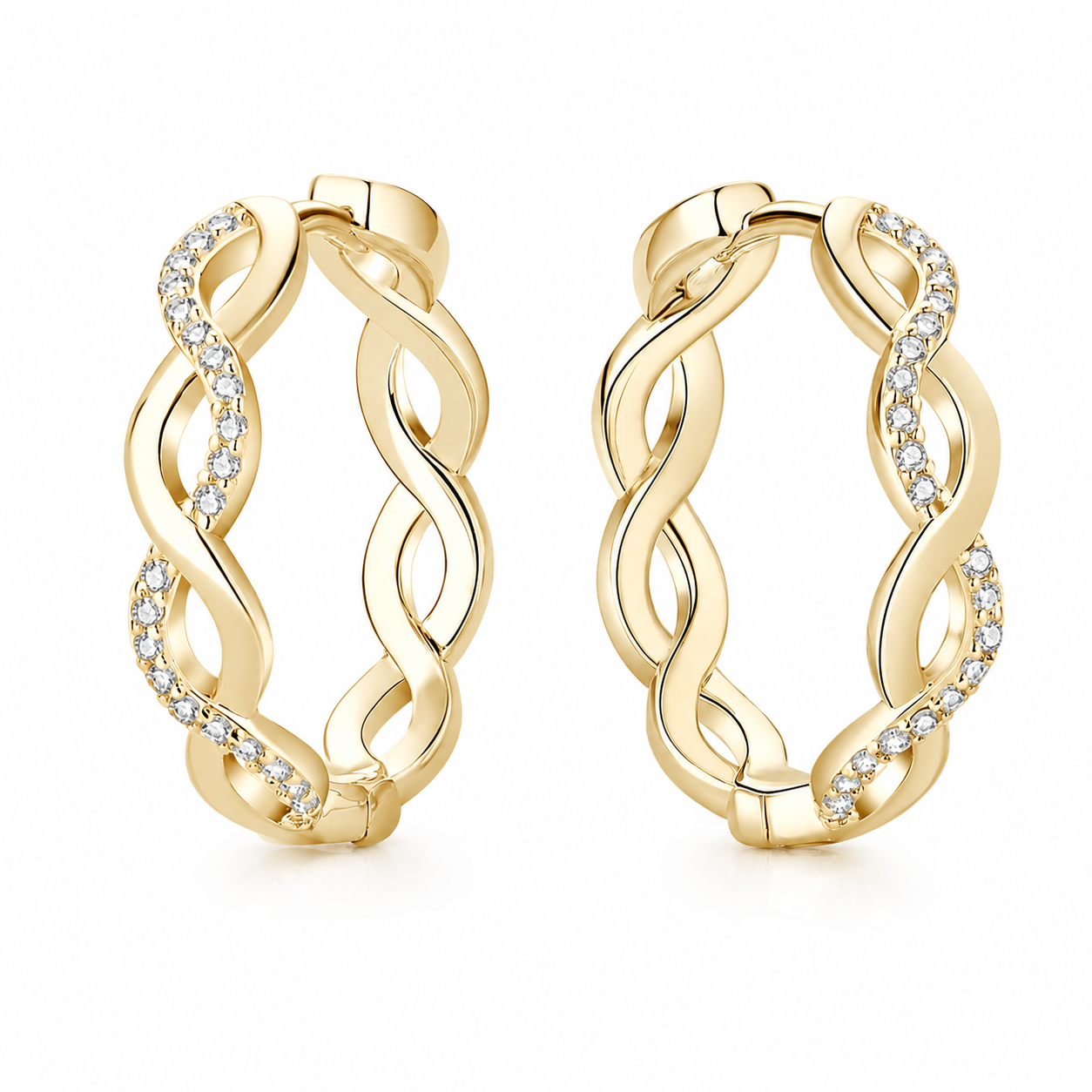 Elegant Twisted Hoop Earrings | Aretes Elegantes Trenzados